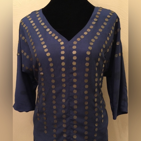 SPARKLE & FADE, size small, dark blue jewelled shirt - Picture 1 of 5